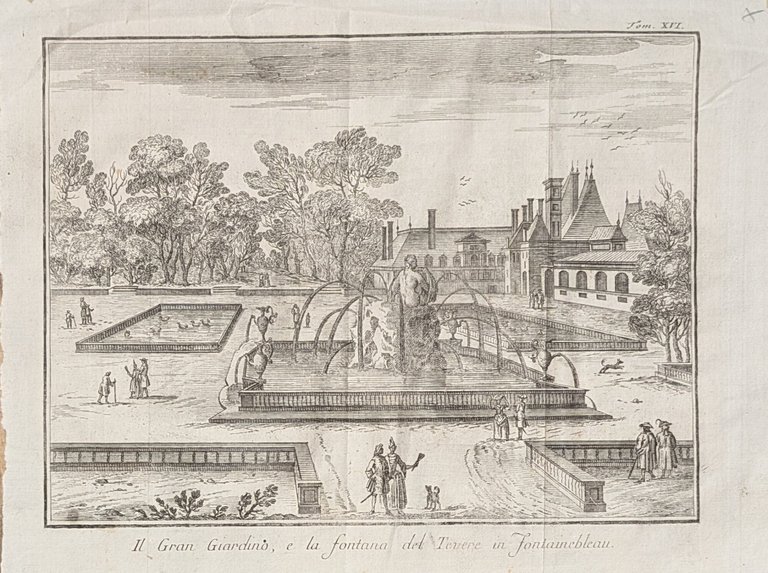 IL GRAN GIARDINO, E LA FONTANA DEL TEVERE IN FONTAINEBLEAU