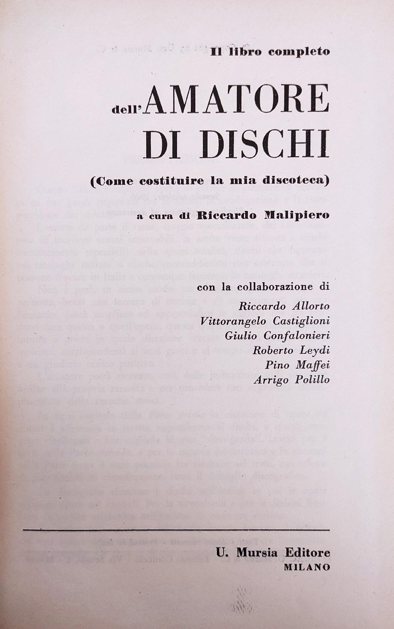 IL LIBRO COMPLETO DELL'AMATORE DI DISCHI (COME COSTRUIRE LA MIA …