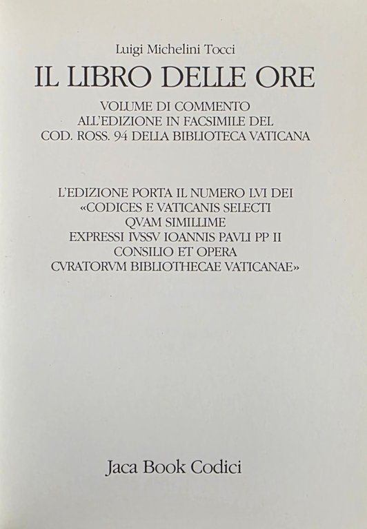IL LIBRO DELLE ORE