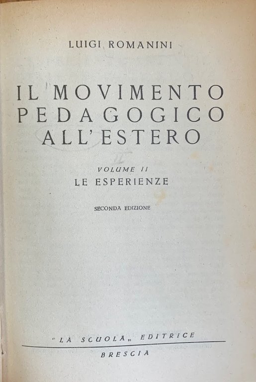 IL MOVIMENTO PEDAGOGICO ALL'ESTERO