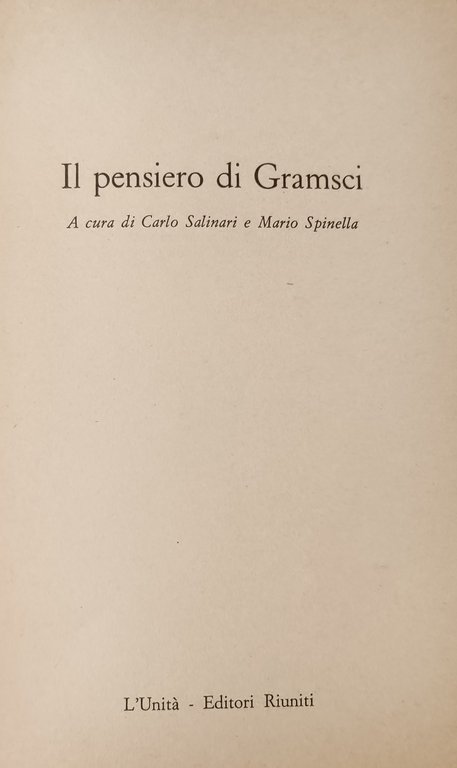 IL PENSIERO DI GRAMSCI