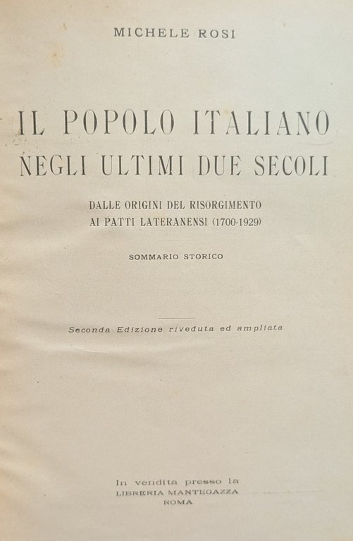 IL POPOLO ITALIANO NEGLI ULTIMI DUE SECOLI. DALLE ORIGINI DEL …