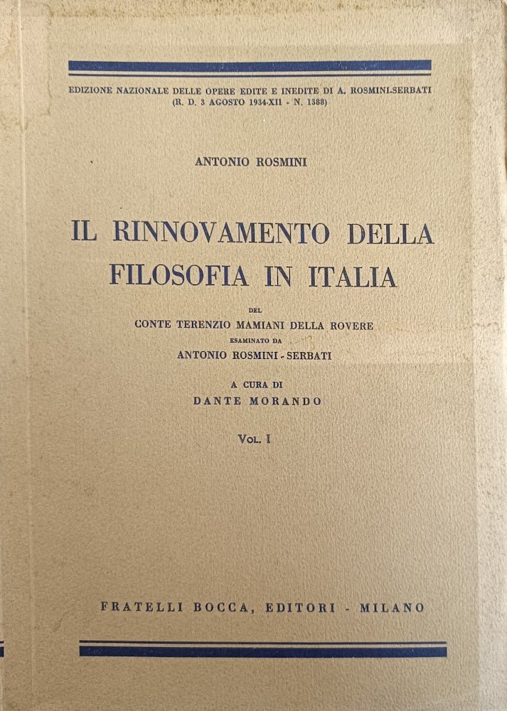 IL RINNOVAMENTO DELLA FILOSOFIA IN ITALIA