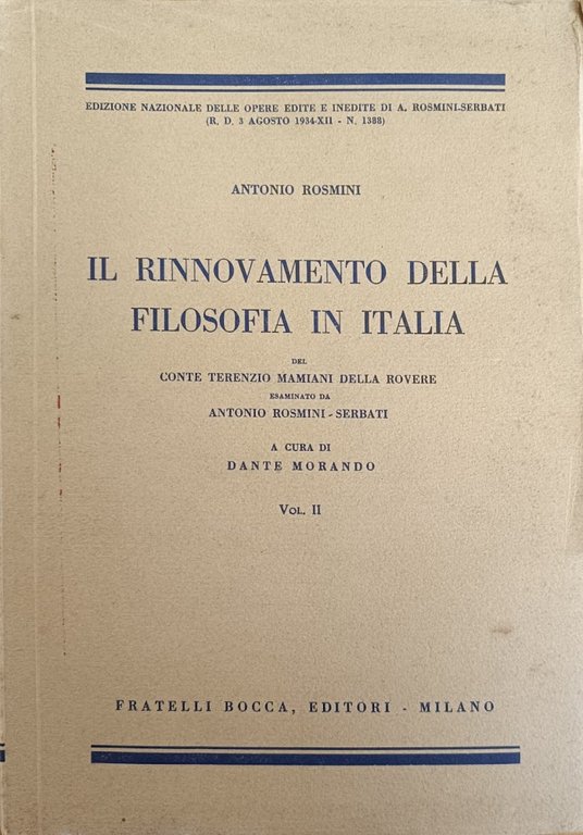 IL RINNOVAMENTO DELLA FILOSOFIA IN ITALIA
