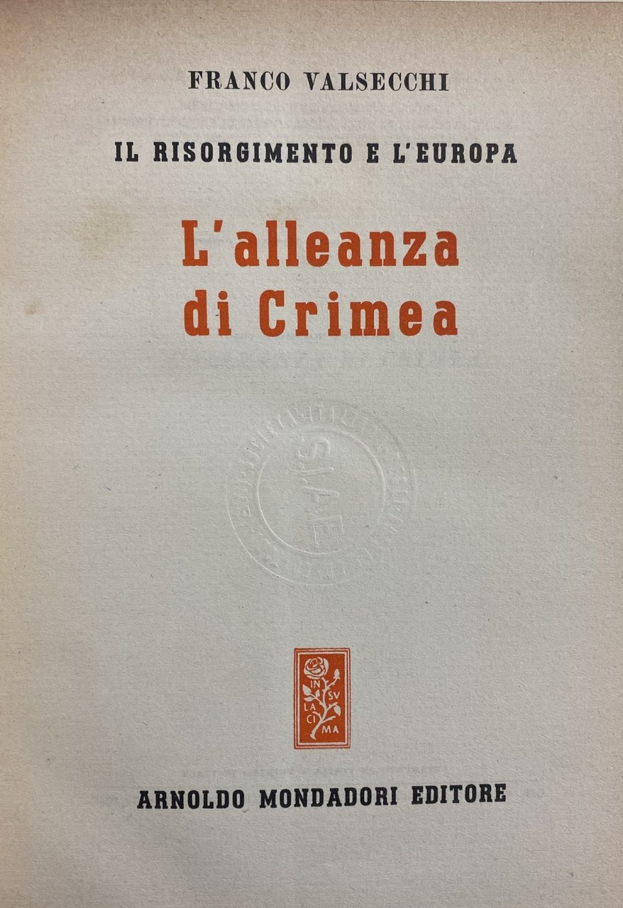 IL RISORGIMENTO E L'EUROPA. L'ALLEANZA DI CRIMEA