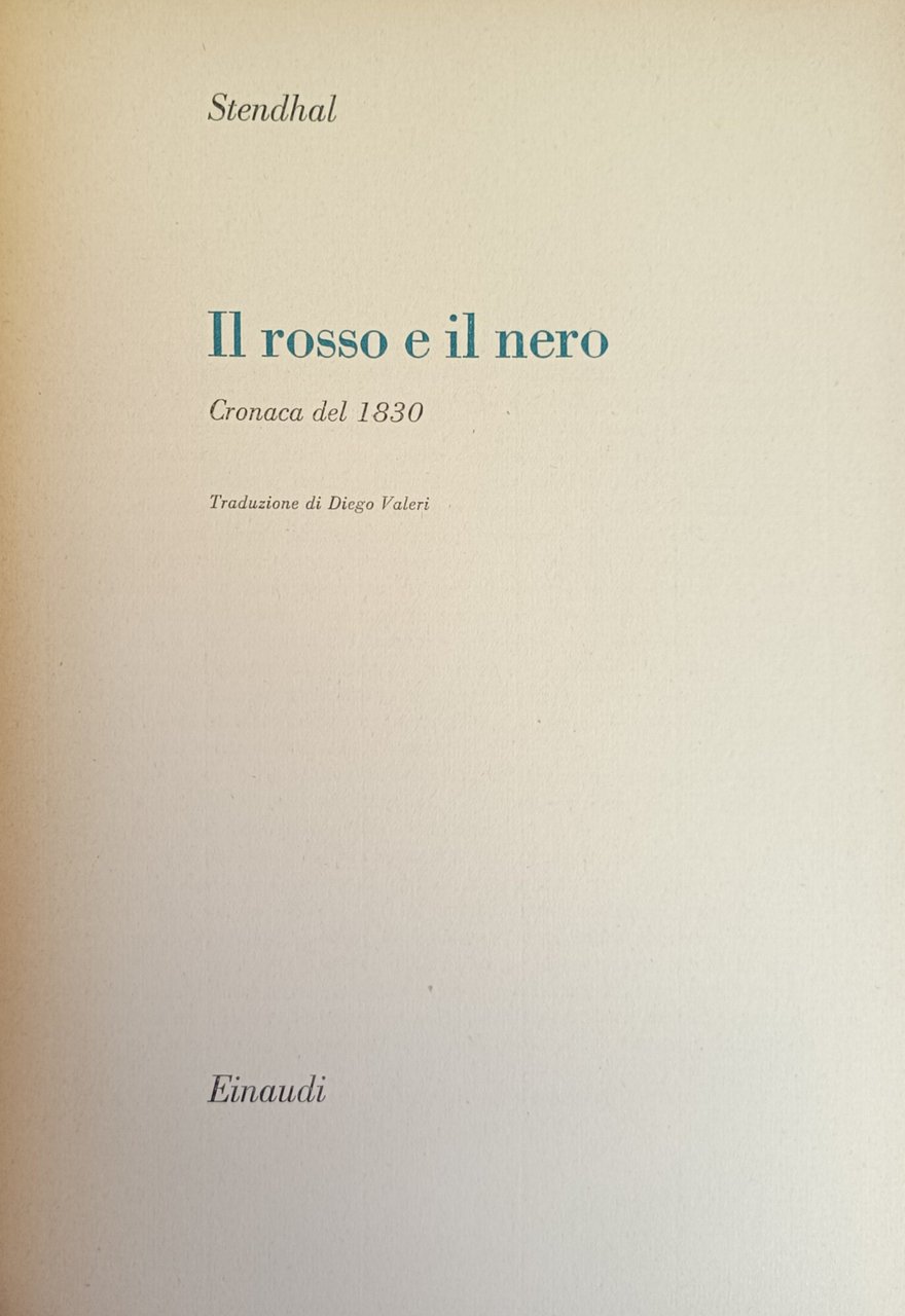 IL ROSSO E IL NERO. CRONACA DEL 1830