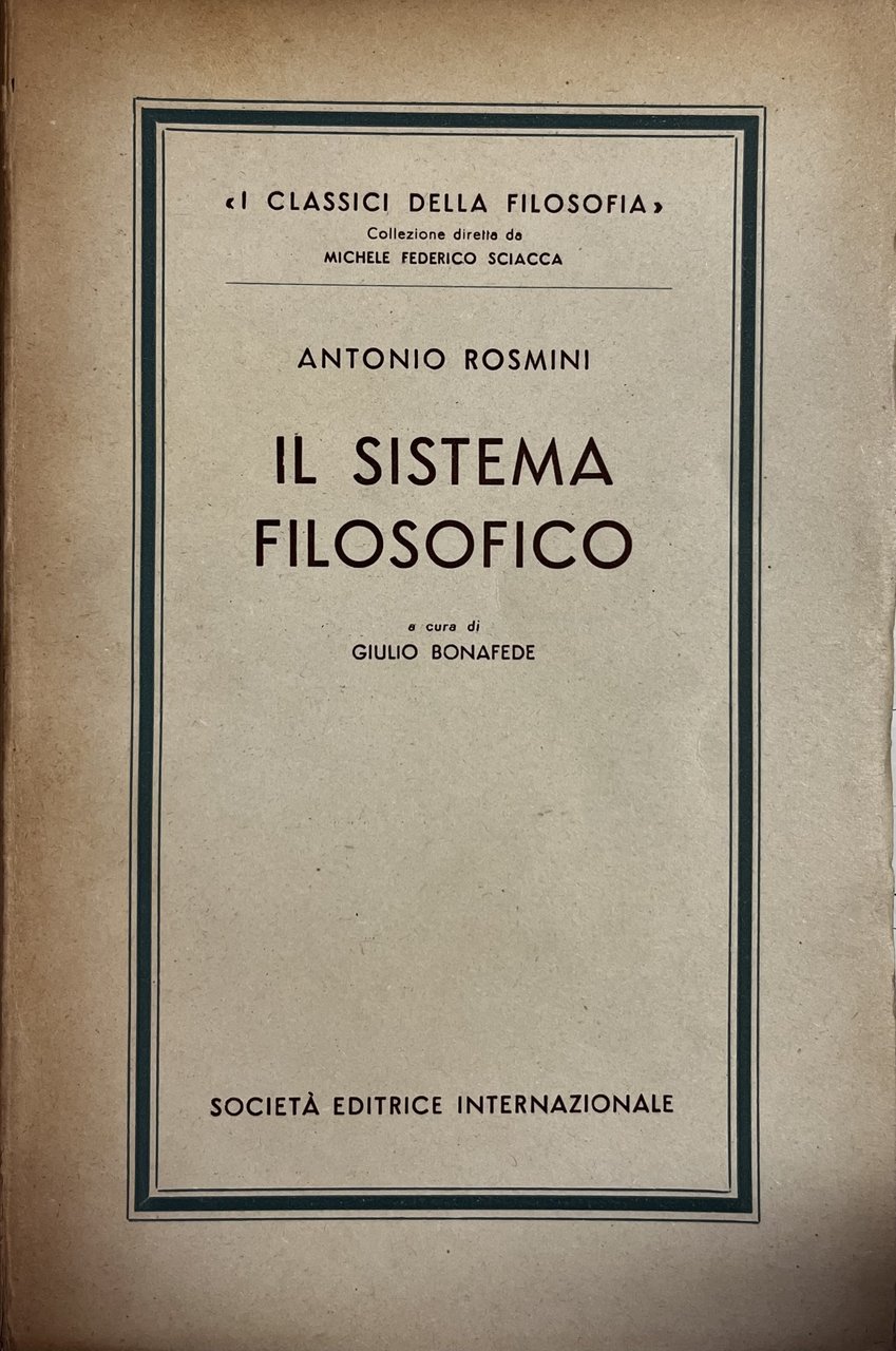 IL SISTEMA FILOSOFICO