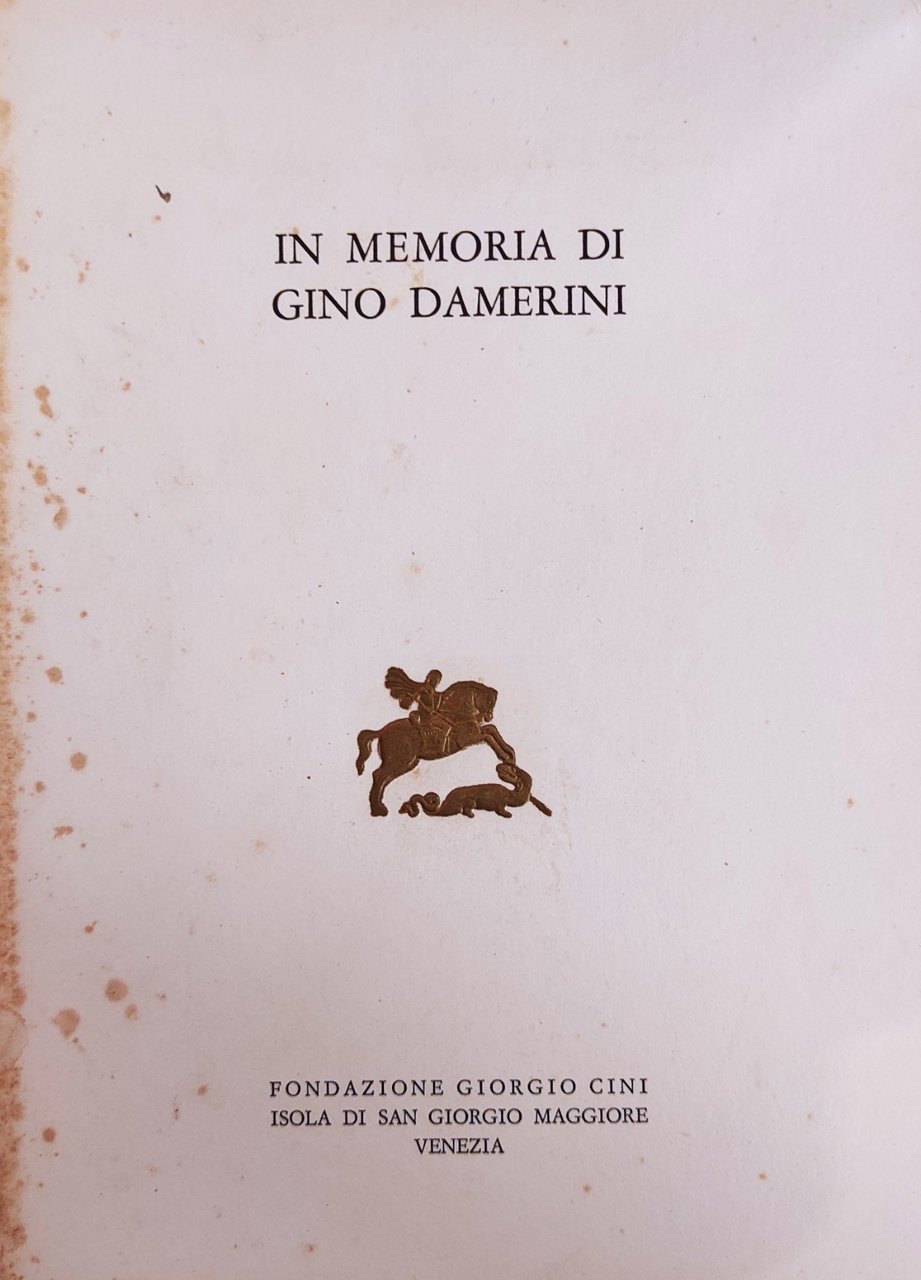 IN MEMORIA DI GINO DAMERINI