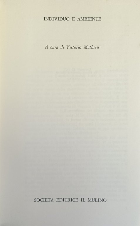 INDIVIDUO E AMBIENTE