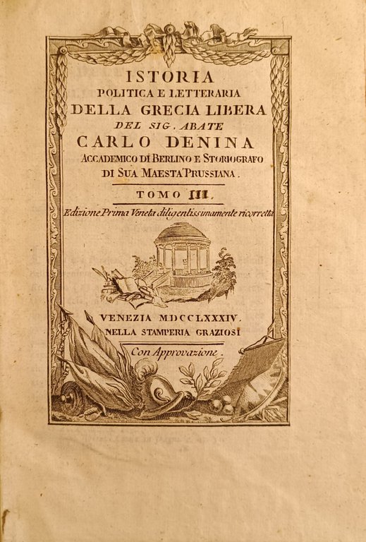 ISTORIA POLITICA E LETTERARIA DELLA GRECIA LIBERA