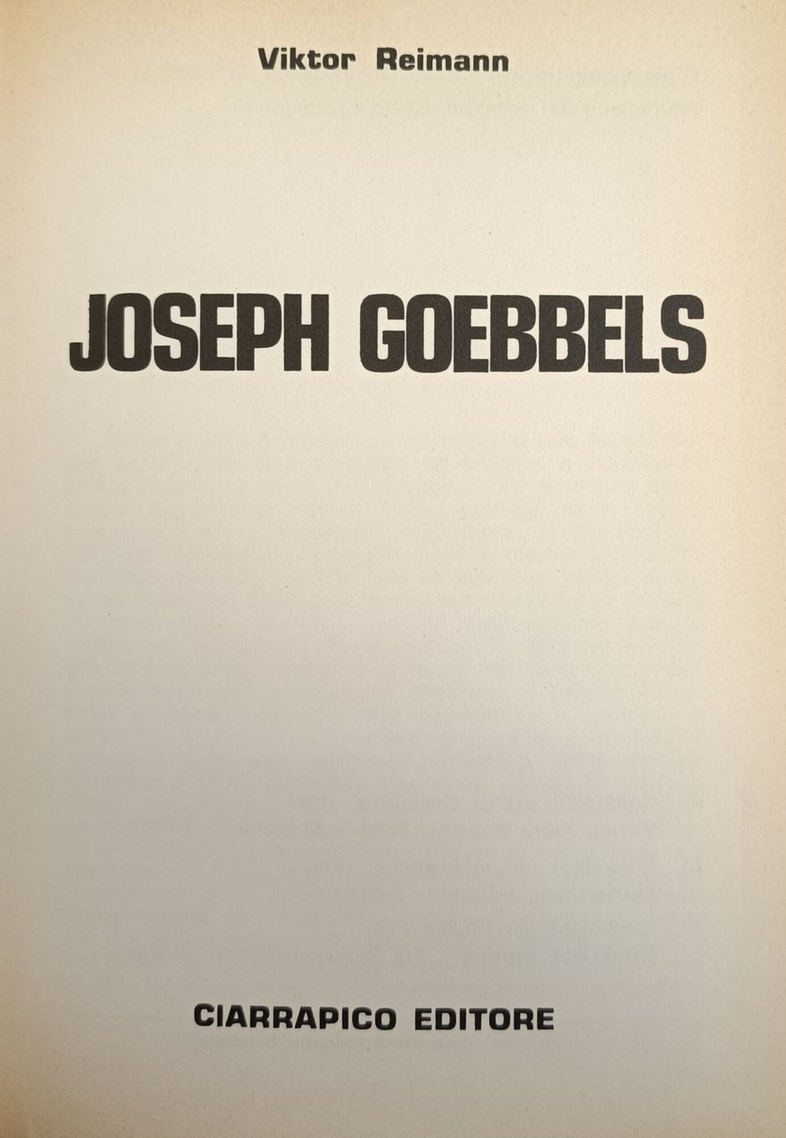 JOSEPH GOEBBELS