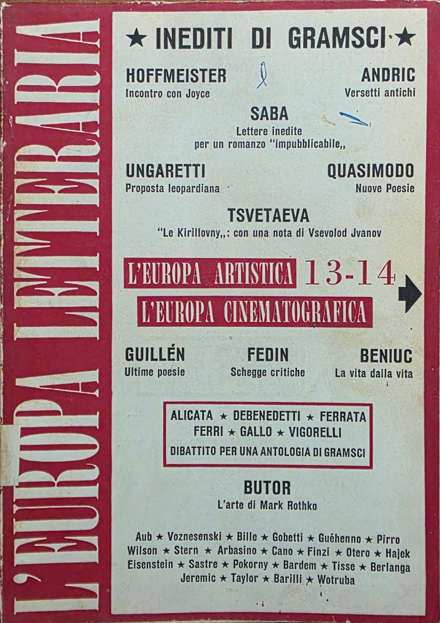 L' EUROPA LETTERARIA. L' EUROPA ARTISTICA. L' EUROPA CINEMATOGRAFICA | Immagine principale