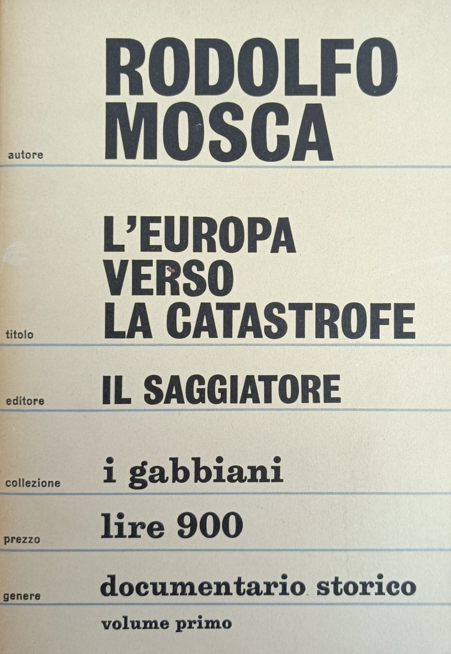 L' EUROPA VERSO LA CATASTROFE