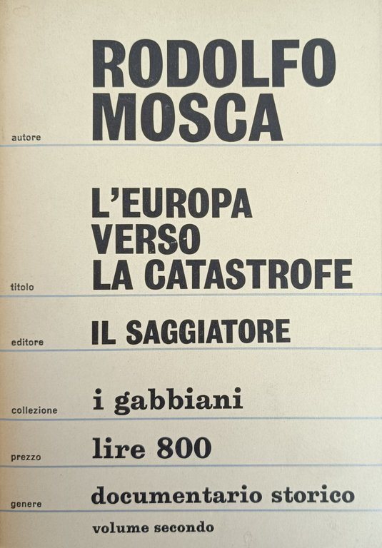 L' EUROPA VERSO LA CATASTROFE