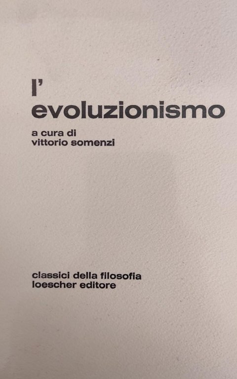 L'EVOLUZIONISMO