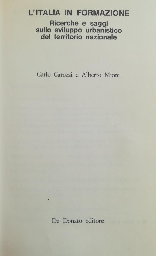L'ITALIA IN FORMAZIONE