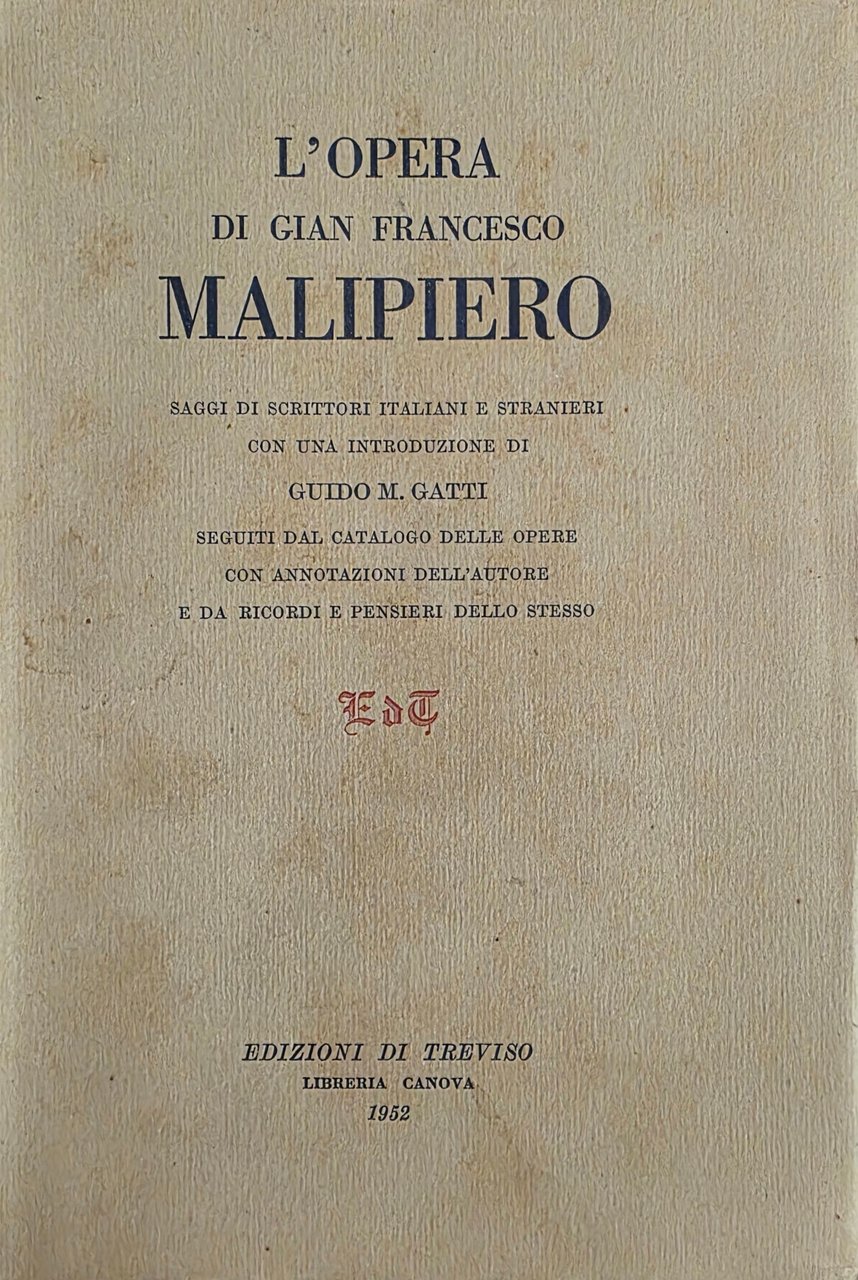 L' OPERA DI GIAN FRANCESCO MALIPIERO | Immagine principale