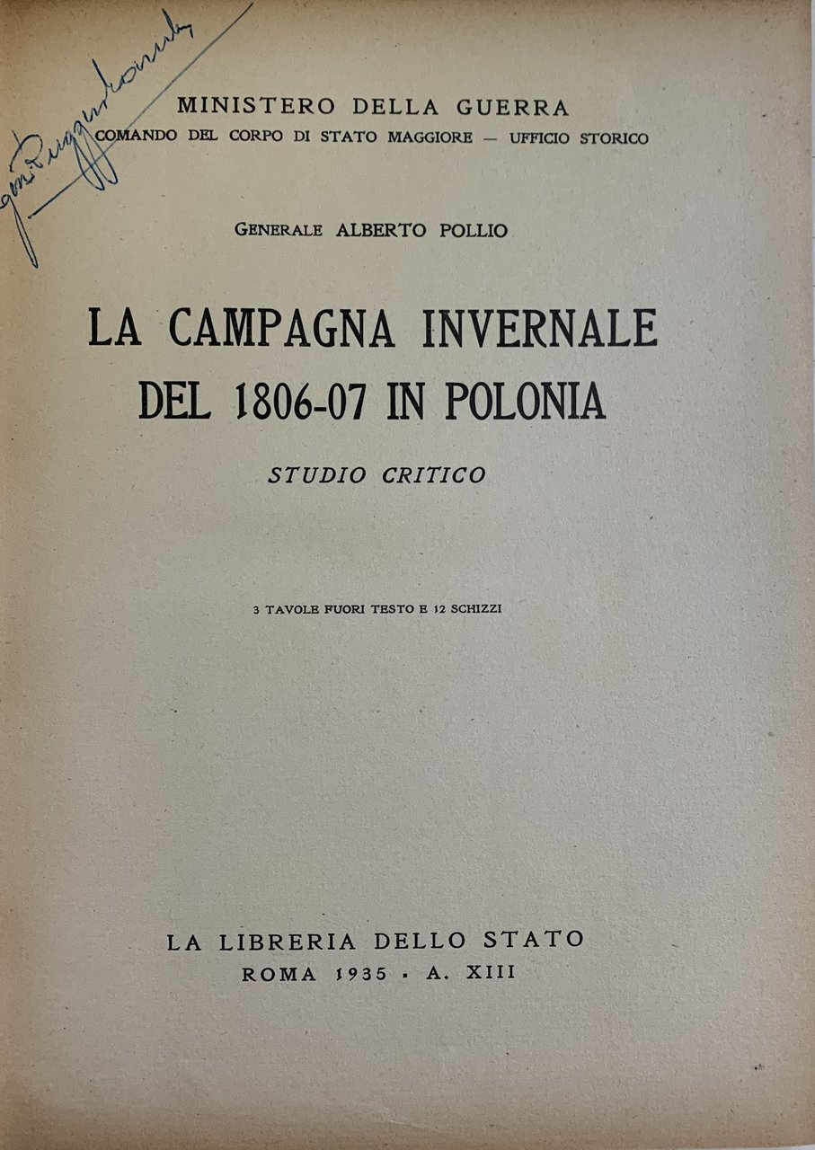 LA CAMPAGNA INVERNALE DEL 1806 - 07 IN POLONIA. STUDIO …