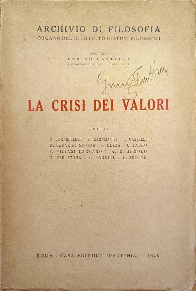 LA CRISI DEI VALORI