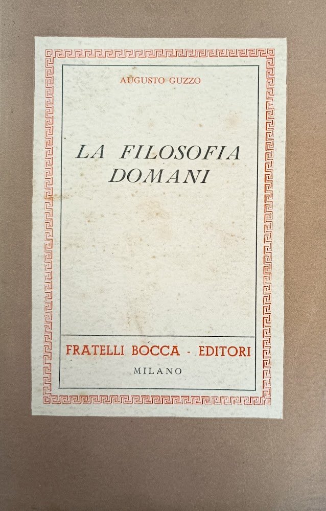 LA FILOSOFIA DOMANI