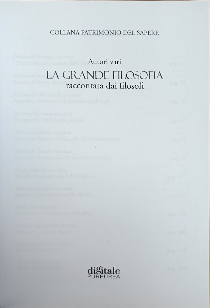 LA GRANDE FILOSOFIA RACCONTATA DAI FILOSOFI