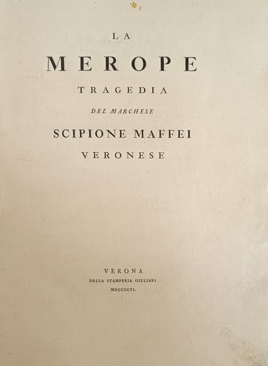 LA MEROPE. TRAGEDIA