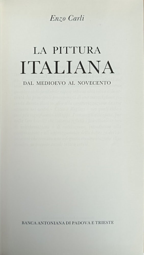 LA PITTURA ITALIANA. DAL MEDIOEVO AL NOVECENTO