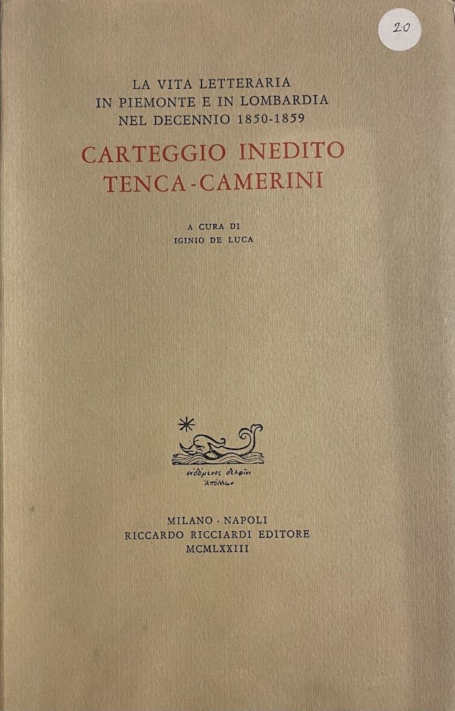 LA VITA LETTERARIA IN PIEMONTE E IN LOMBARDIA NEL DECENNIO …