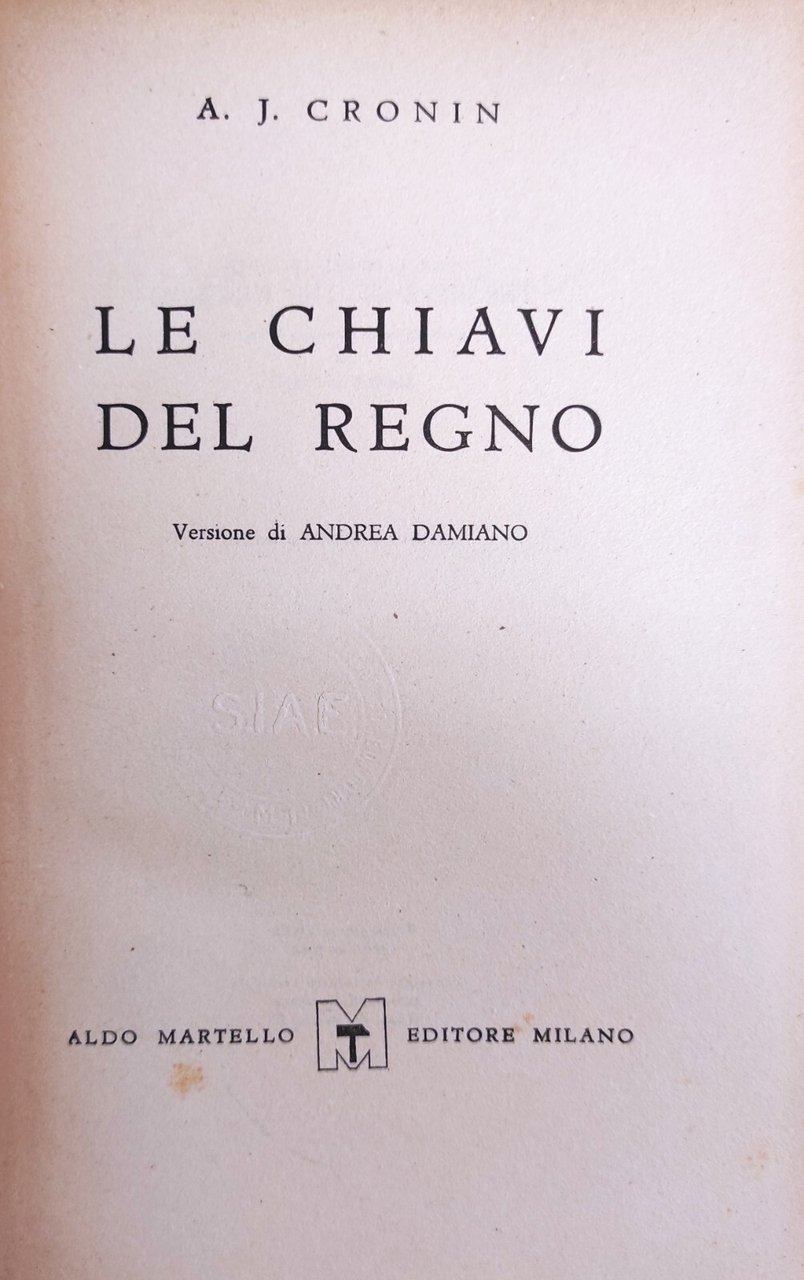 LE CHIAVI DEL REGNO | Immagine principale
