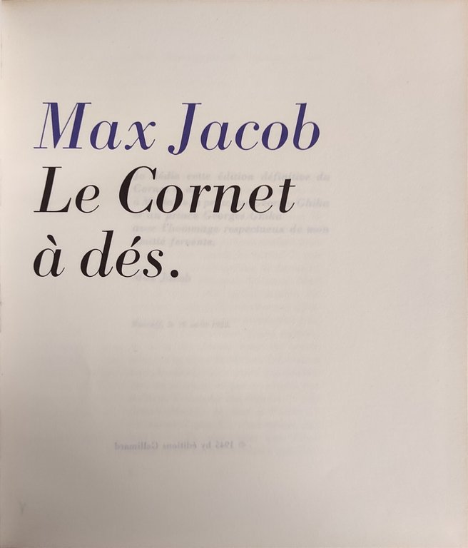 LE CORNET À DÈS