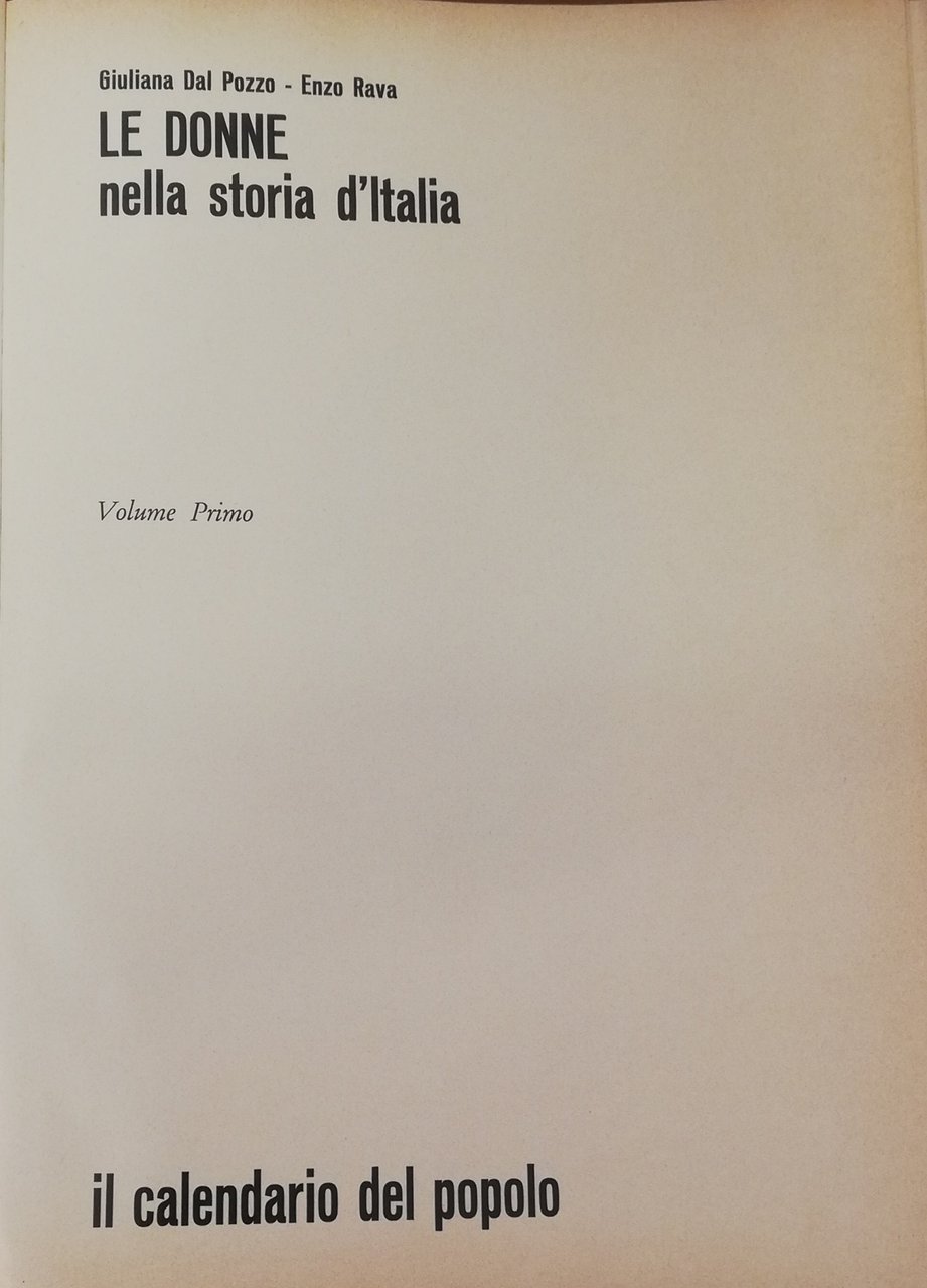 LE DONNE NELLA STORIA D'ITALIA