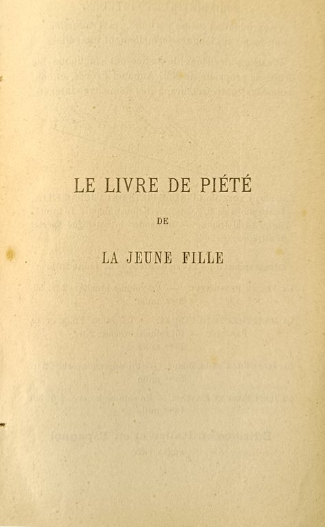 LE LIVRE DE LA PIETE DE LA JEUNE FILLE
