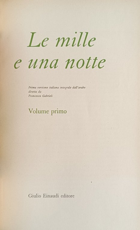 LE MILLE E UNA NOTTE