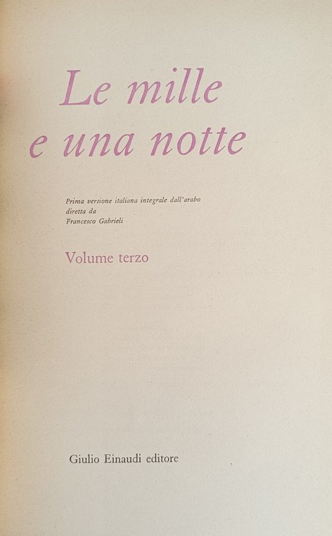 LE MILLE E UNA NOTTE