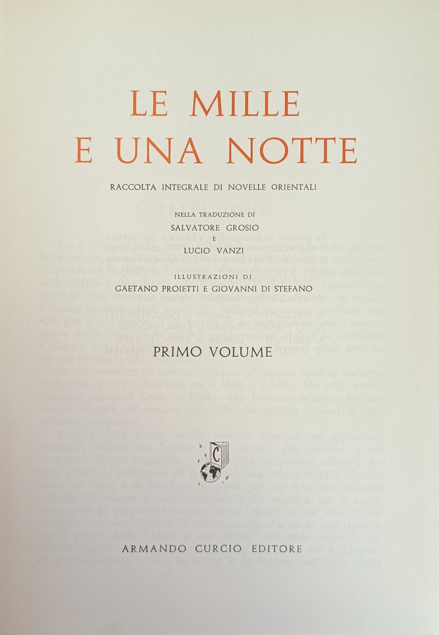 LE MILLE E UNA NOTTE. RACCOLTA INTEGRALE DI NOVELLE ORIENTALI