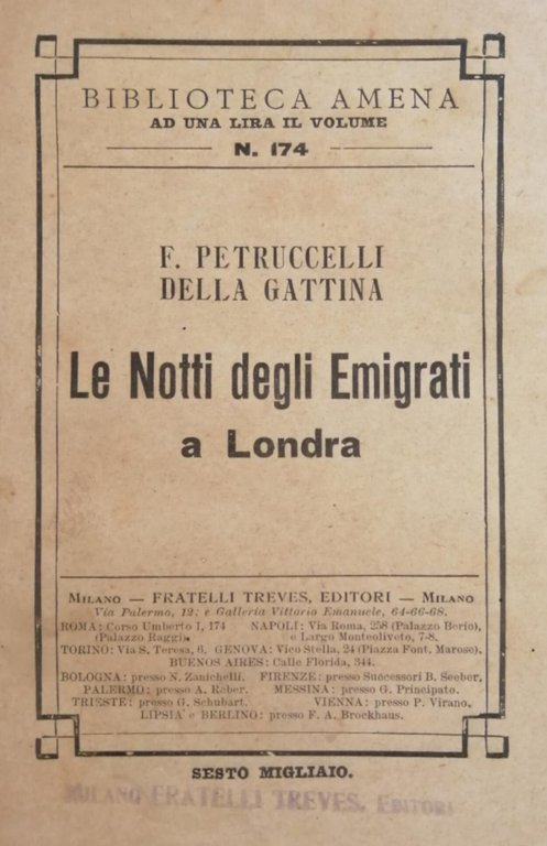 LE NOTTI DEGLI EMIGRATI A LONDRA