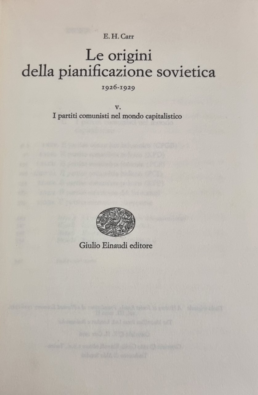 LE ORIGINI DELLA PIANIFICAZIONE SOVIETICA. 1926 - 1929. V. I …