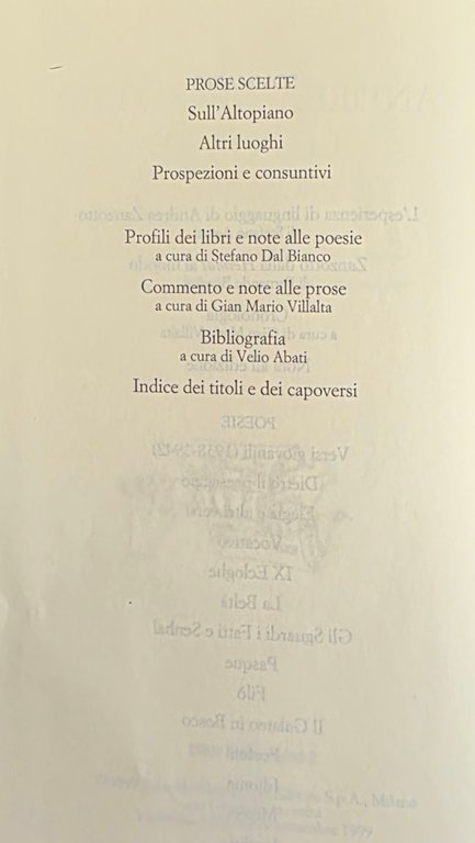 LE POESIE E LE PROSE SCELTE