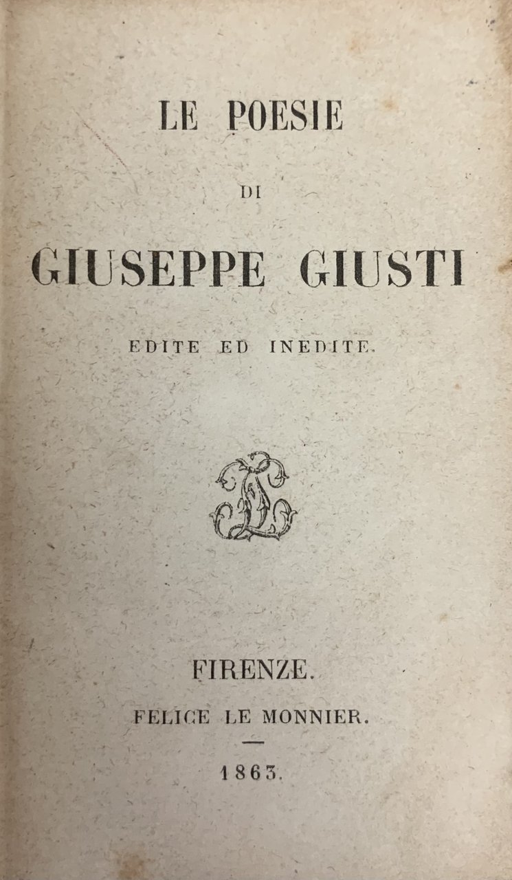 LE POESIE. EDITE E INEDITE