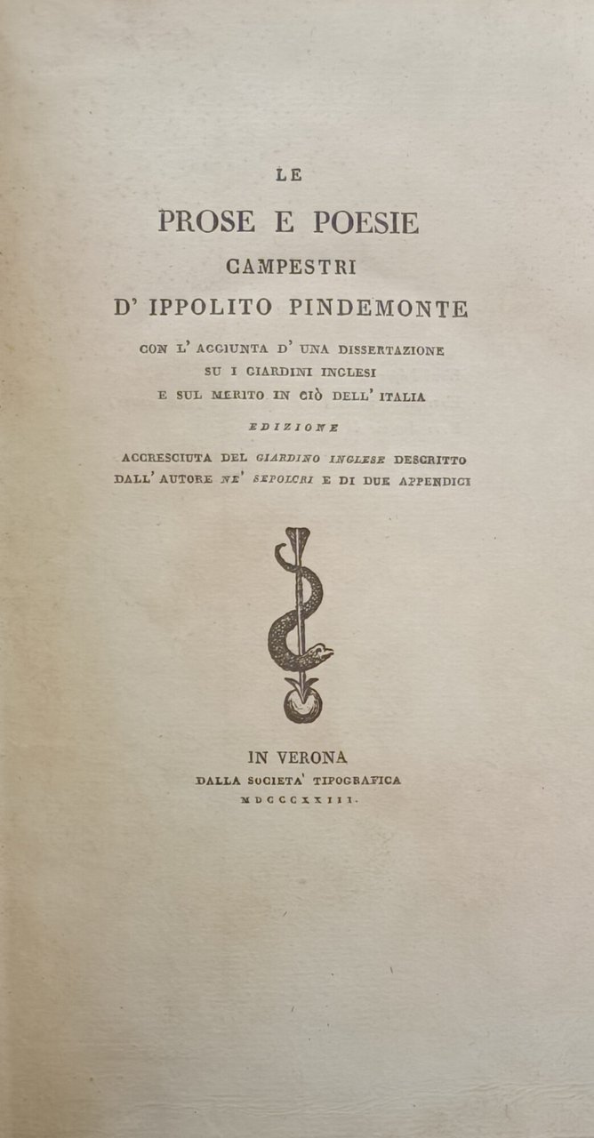 LE PROSE E POESIE CAMPESTRI. CON L' AGGIUNTA DI UNA … | Immagine principale