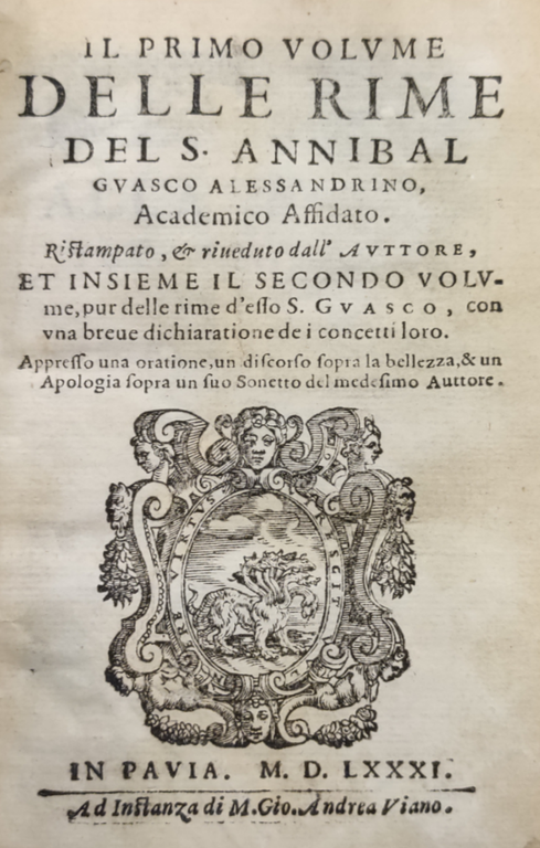 LE RIME DEL S. ANNIBAL GUASCO ALESSANDRINO (seguite da BREVE …