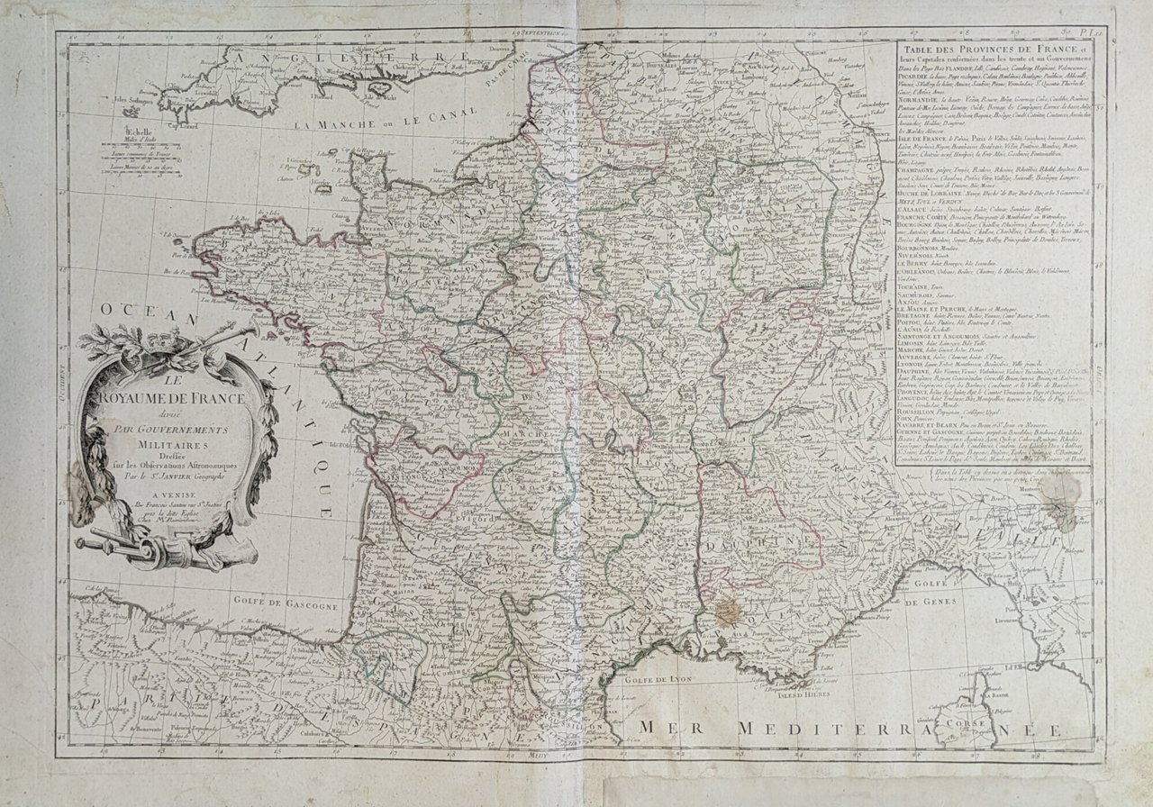 LE ROYAUME DE FRANCE DIVISE' PER GOUVERNEMENTS MILITAIRES | Immagine principale