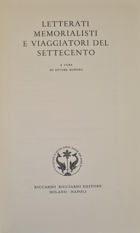 LETTERATI MEMORIALISTI E VIAGGIATORI DEL SETTECENTO | Immagine Gallery 1