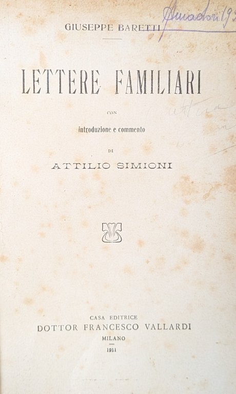 LETTERE FAMILIARI