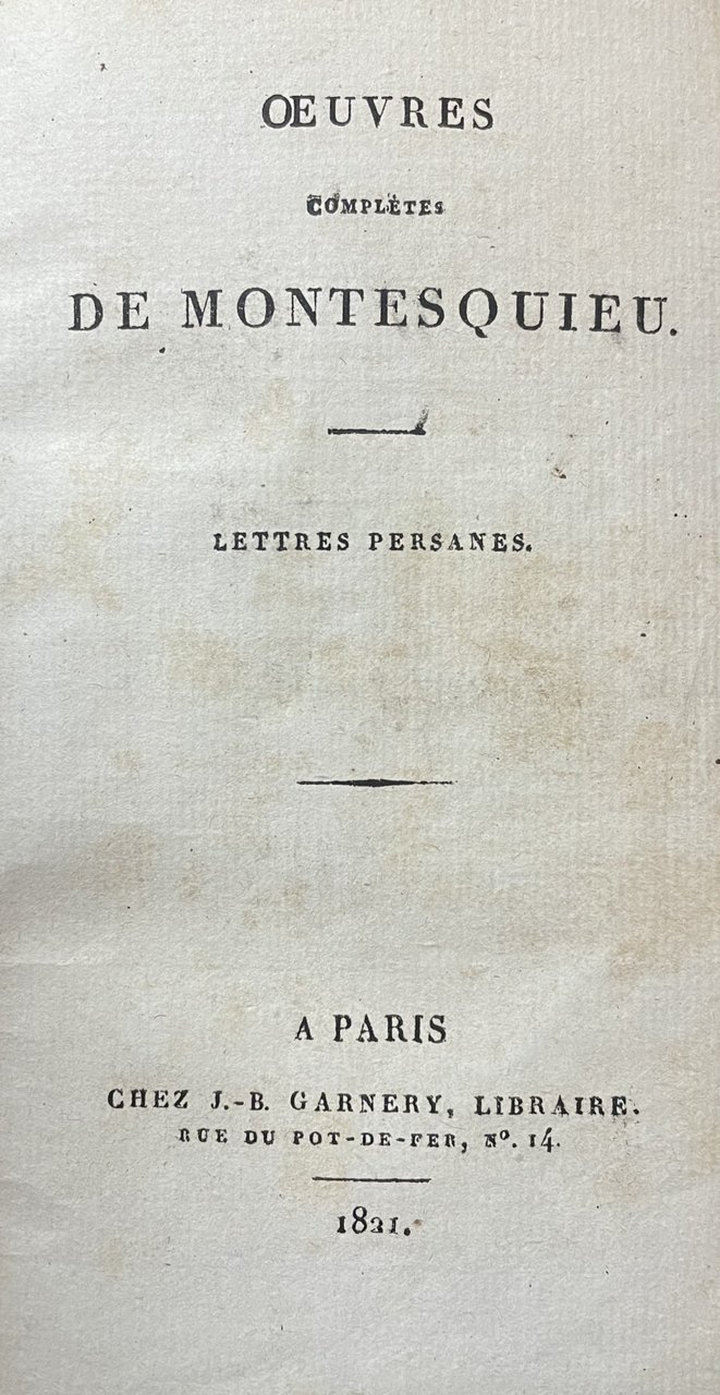LETTRES PERSANES