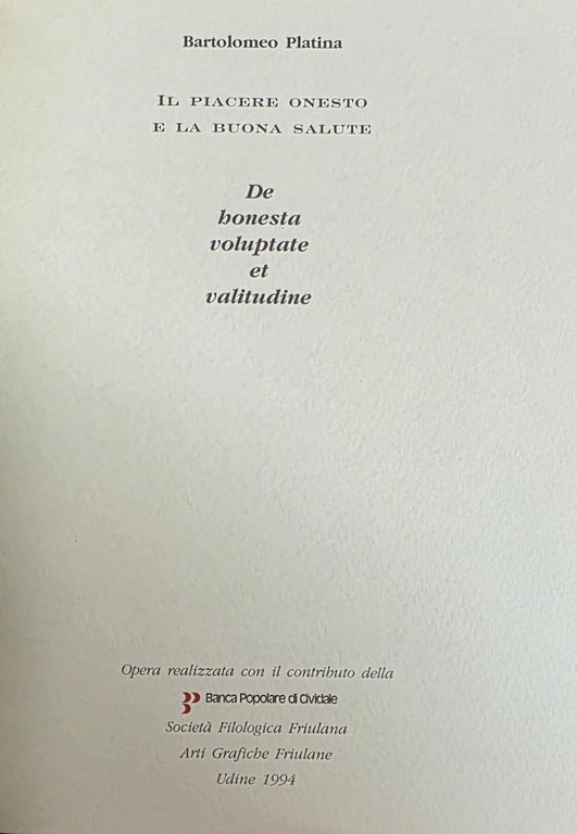 LIBRO DE ARTE CONQUINARIA seguito da IL PIACERE ONESTO E …