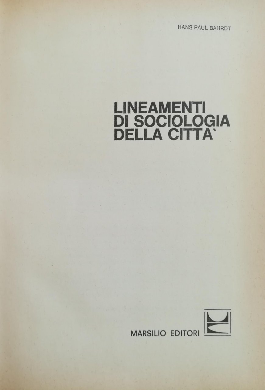 LINEAMENTI DI SOCIOLOGIA DELLA CITTÀ | Immagine principale