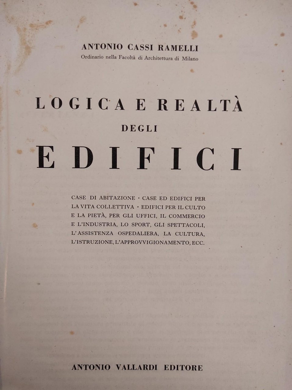 LOGICA E REALTÀ DEGLI EDIFICI