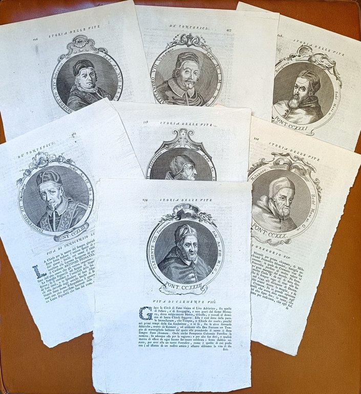 LOTTO DI 7 INCISIONI RAFFIGURANTI RITRATTI DI ANTICHI SANTI E …