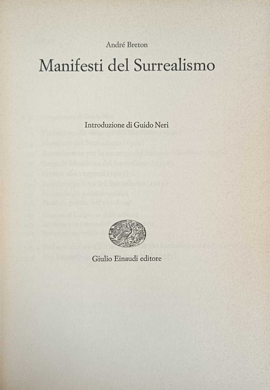 MANIFESTI DEL SURREALISMO